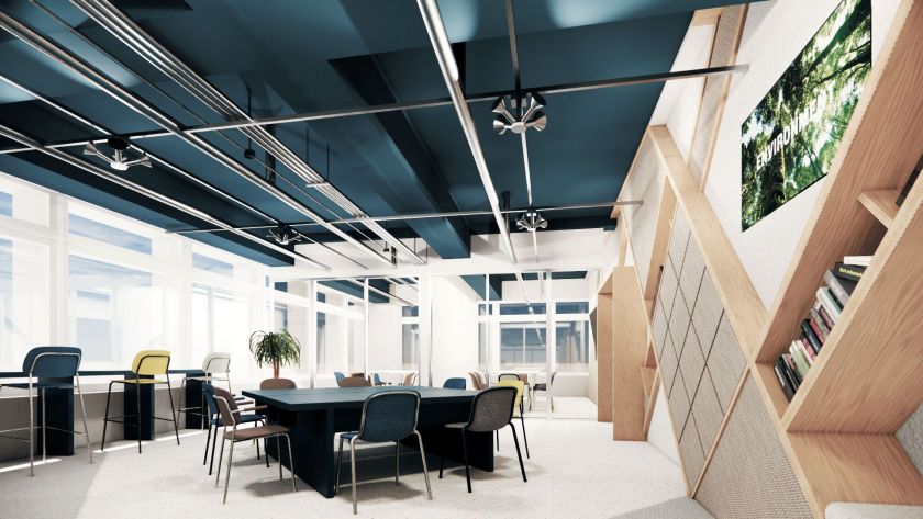 온드림 소사이어티 6층에 마련된 H-온드림 라운지는 260여 펠로 기업이 언제든지 협업을 진행할 수 있도록 조성한 공간이다. / 현대차정몽구재단 제공