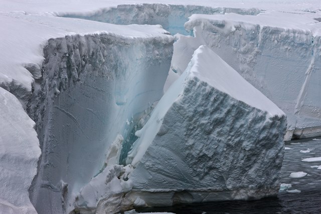 남극의 빙붕에서 떨어져 나오는 얼음 덩어리. /조선DB