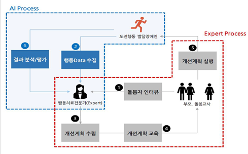 AI활용 발달장애인 도전 행동 중재 지원 절차. /서울시