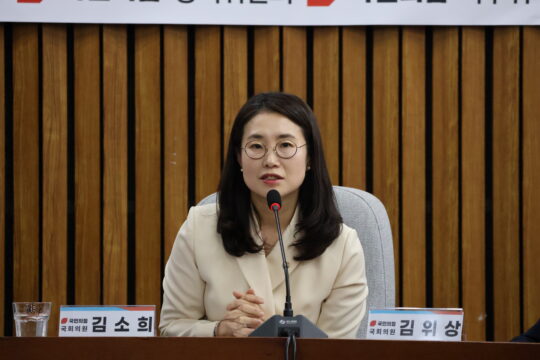 김소희 국민의힘 의원이 지난 8월 14일 ‘기후물가, 제대로 대응하겠습니다’ 당정 토론회에서 발언하고 있다. /김소희 의원실